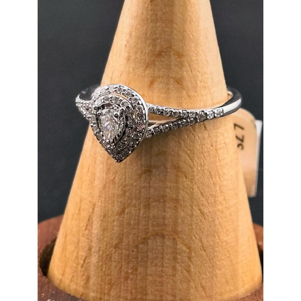 Forever Bride 10kt White Gold Engagement Ring  1/3 CTTW Genuine Diamond Size 7